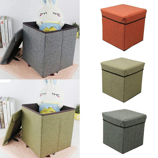 Hide & Seat– Cube Stool with Cushioned Top