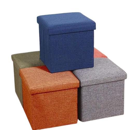 Hide & Seat– Cube Stool with Cushioned Top